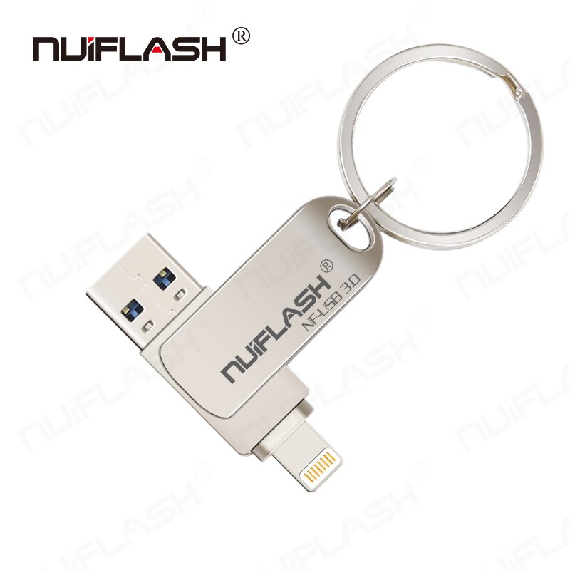 2 in 1 Metall USB Flash Drive 128gb OTG Pen Drive 32gb 64gb Usb 3,0 Flash Disk für iPhone X/8 Plus/8/7 Plus USB Memory Stick