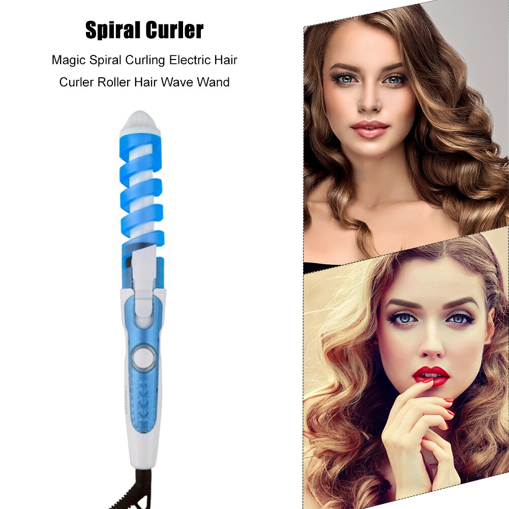 barril de cerámica magia tenacillas en espiral eléctrica rizador de pelo varita rizadora recto rizador Styler herramientas de peinado de la UE
