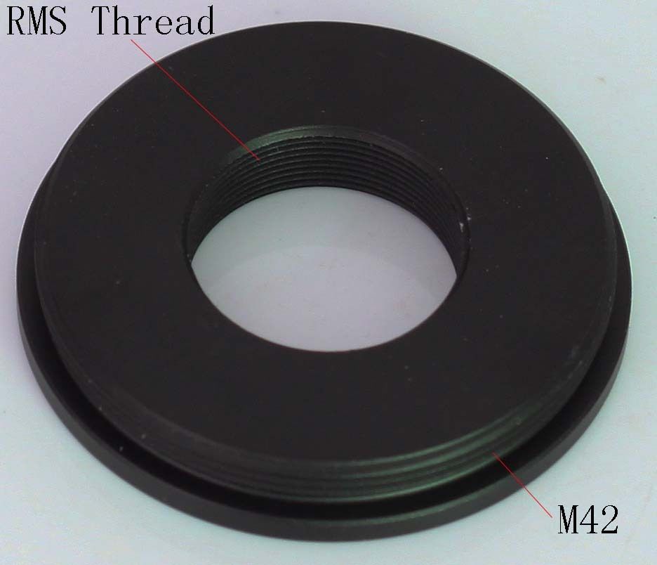RMS Thread to M42 (42mm x 1) Adapter fr microscope objective flat to camera