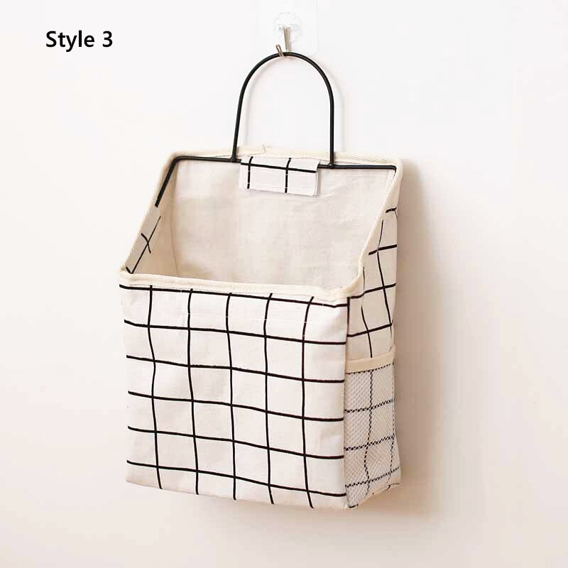 Coton livre débris stockage tenture murale sac de rangement chambre dortoir sac de rangement décor à la maison: Style 3