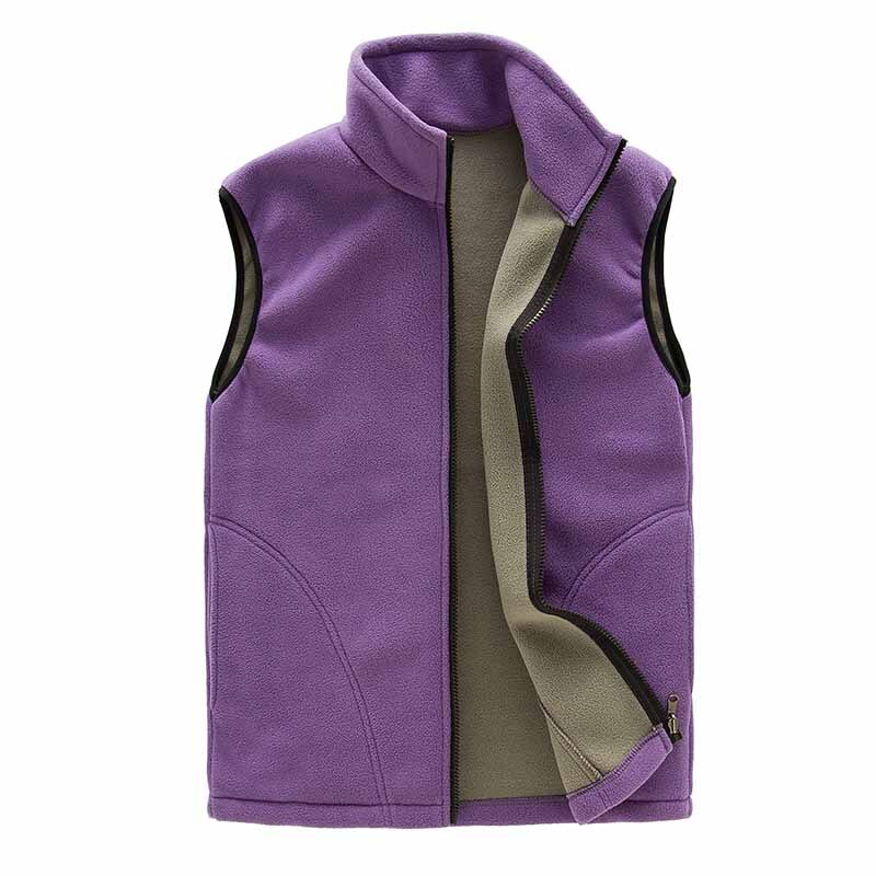 Colete feminino de lã, nova colete de lã quente para acampamento e caminhadas ao ar livre: ROXO