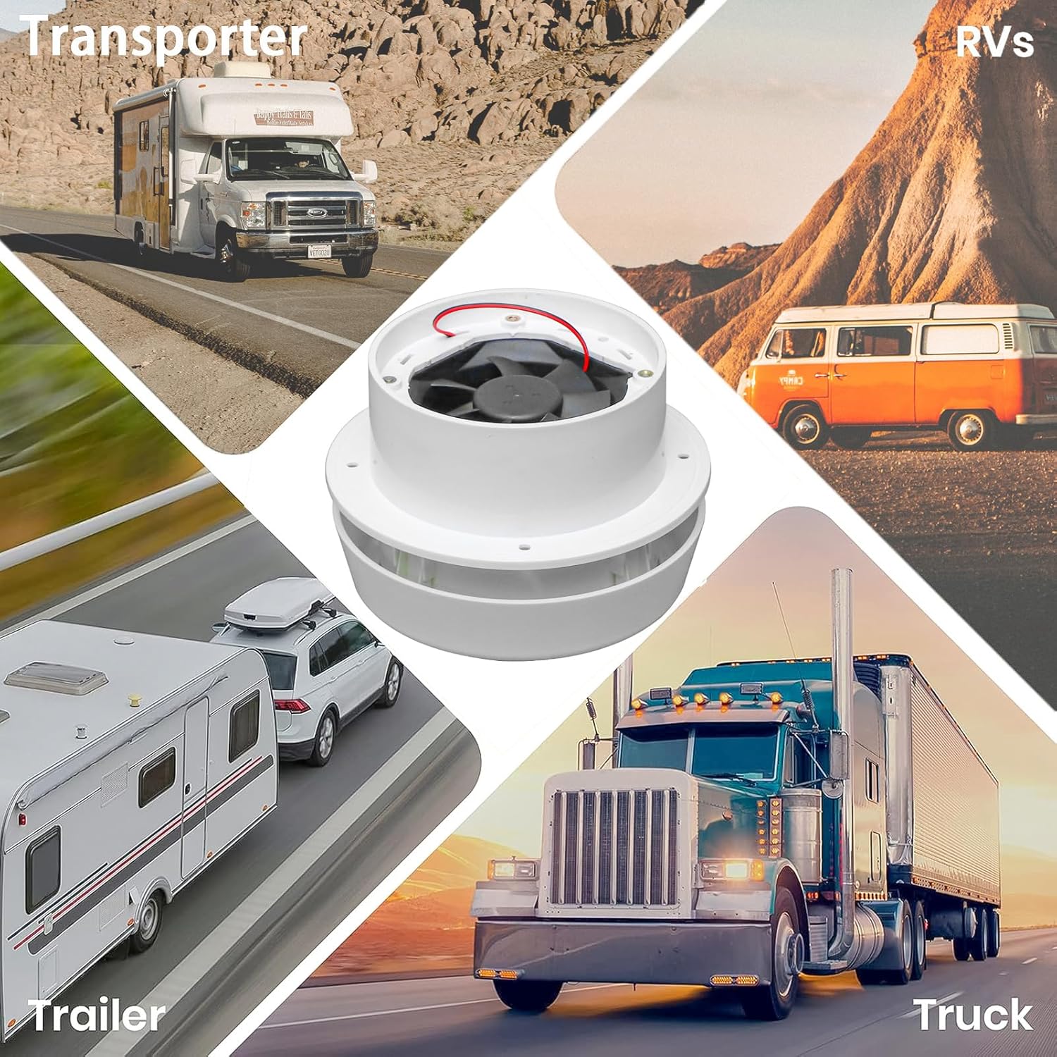 12V Round RV Vent Air Exhaust Fan Mushroom Head Roof Motorhome Vent Ventilation for RV Caravan Trailer