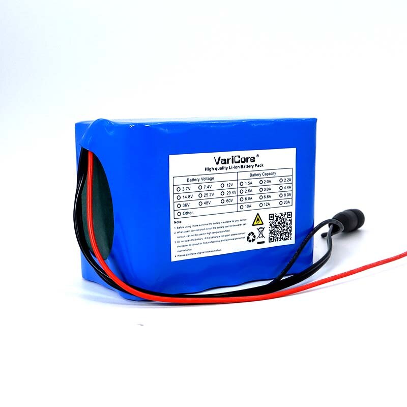 12V 10Ah 18650 li-lon battery pack 10000mAh with BMS for Monitor emergency lights Uninterrupted power +12.6V Charger