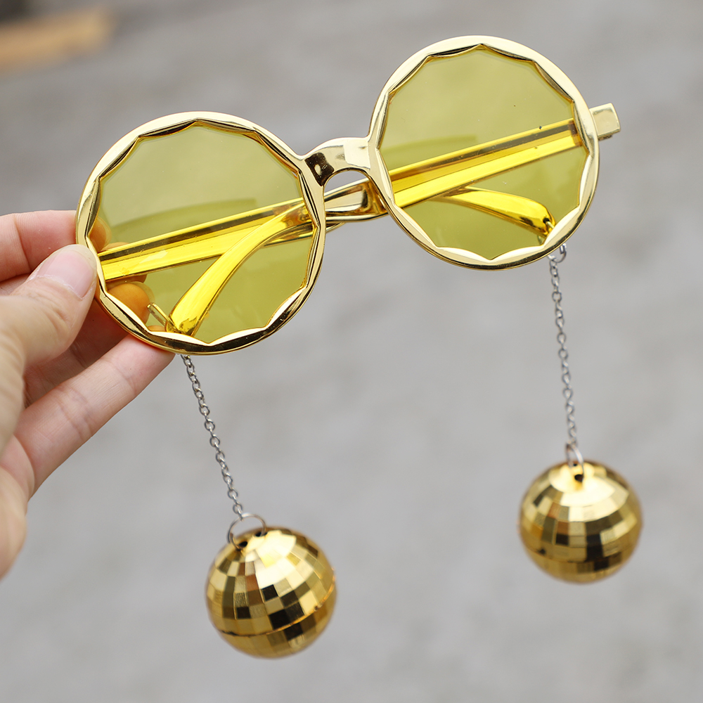 Retro Disco Theme Party Mirror Ball Glasses for 70s 80s Cowgirl Disco Party Decor Birthday Wedding Party Photography Props