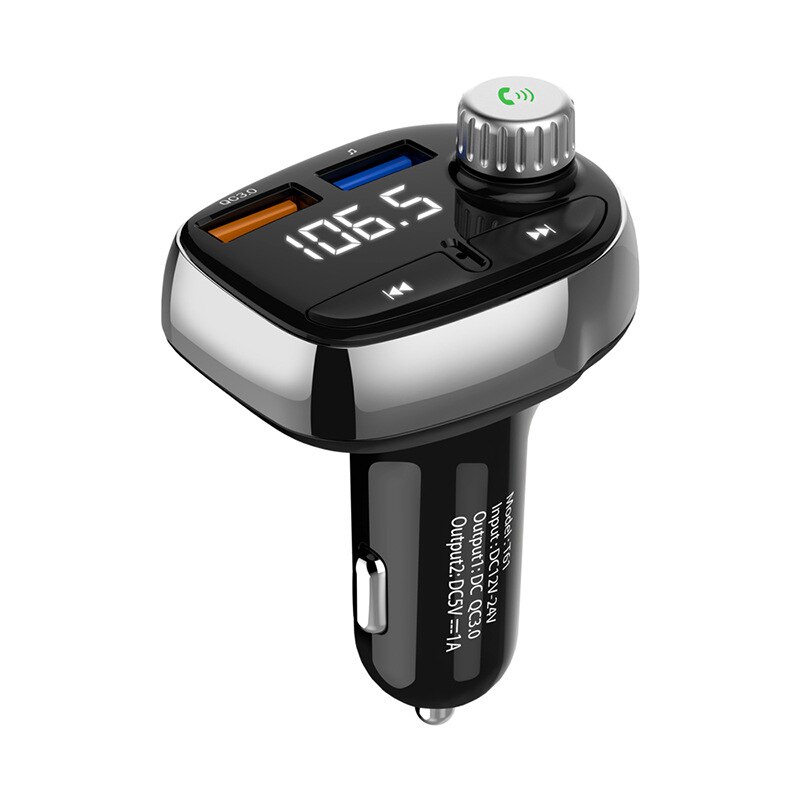 T61 Bluetooth Draadloze Handsfree Car Kit MP3 Speler QC3.0 Usb Charger Fm-zender