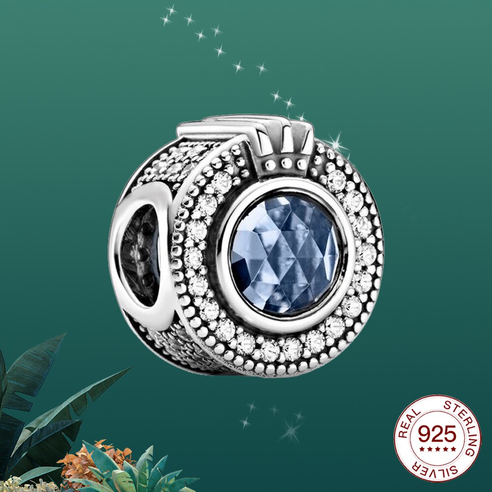 Prata esterlina encantos feminino coroa cintilante cz pingente moda jóias para pulseiras encantos colar feminino original