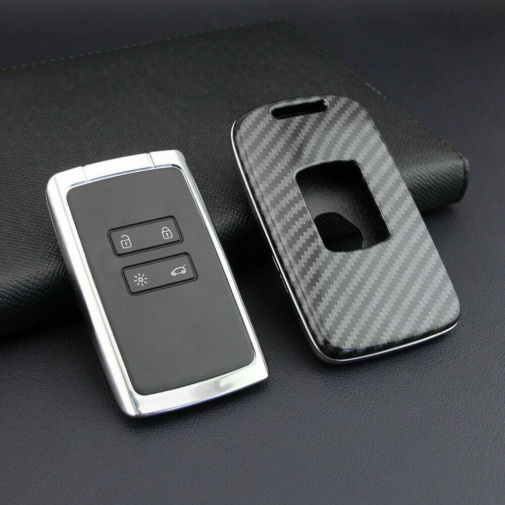Carbon Fiber Autosleutel Geval Sleutelhanger Case Voor Renault Kadjar Megane Koleos Csv
