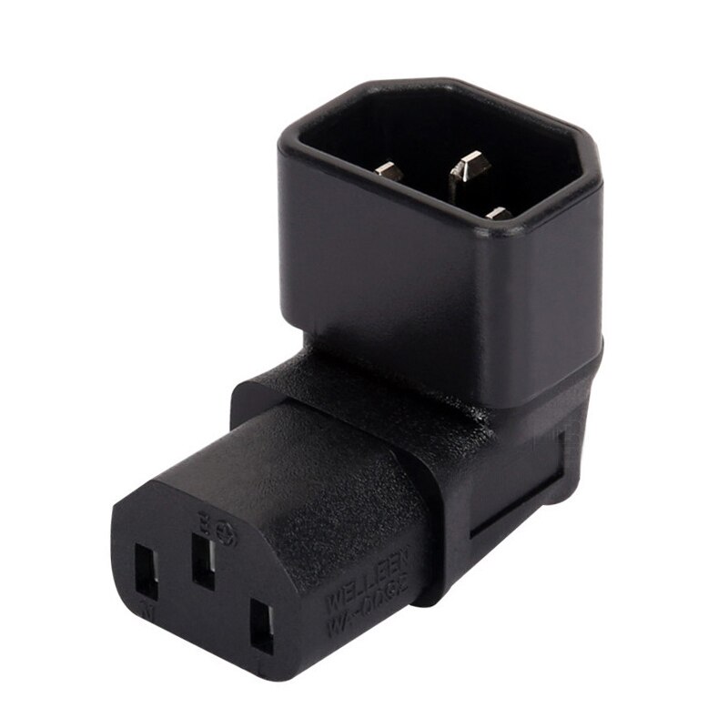 10a iec 320 c14 to c13 rätvinkliga nätadapter iec 3 polig hane till hona 90 graders down up vinkel 3 stift omvandlare för tv