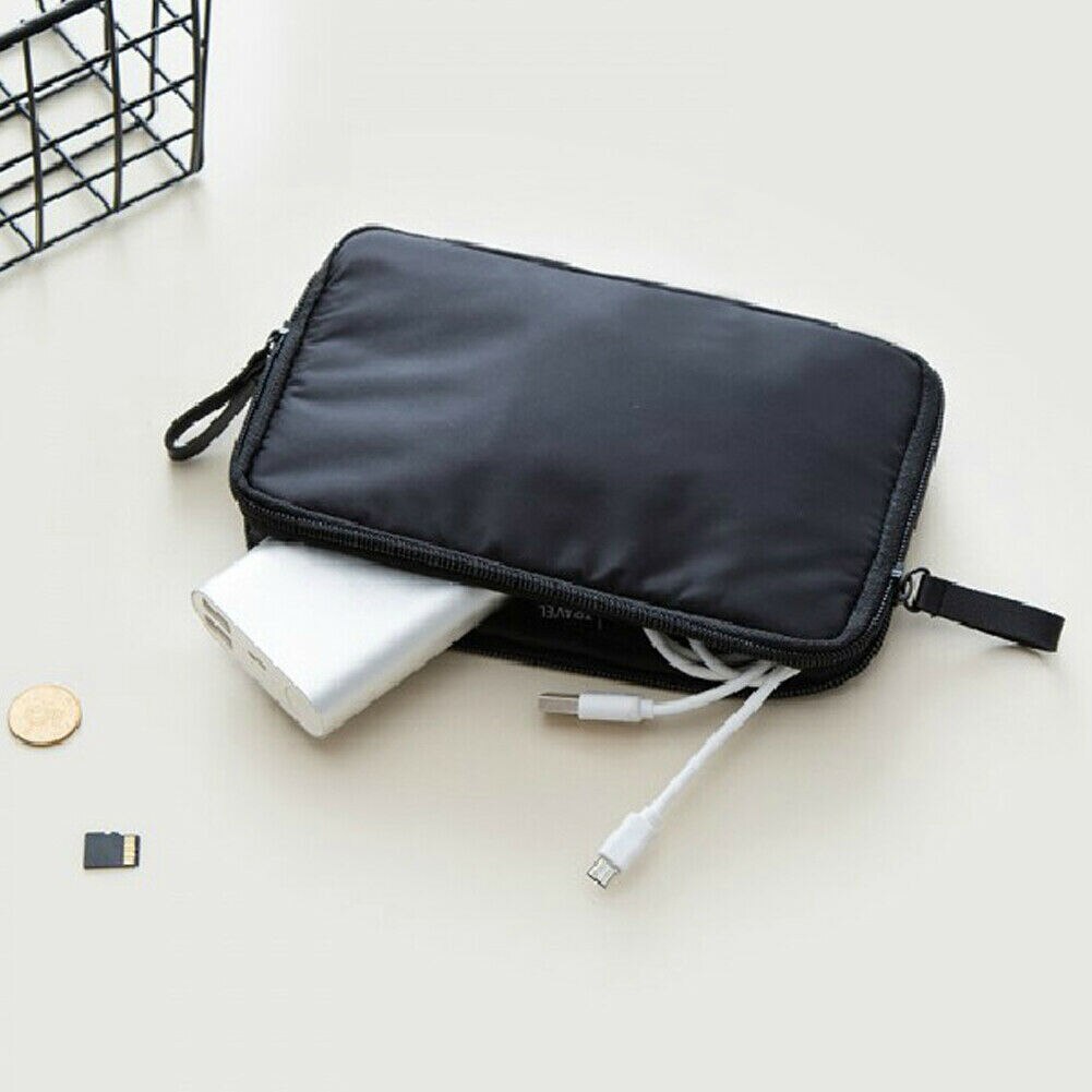 Unisex Casual Nylon Portable Travel Wallet Solid Zipper Document Organizer Passport Tickets ID Card Holder