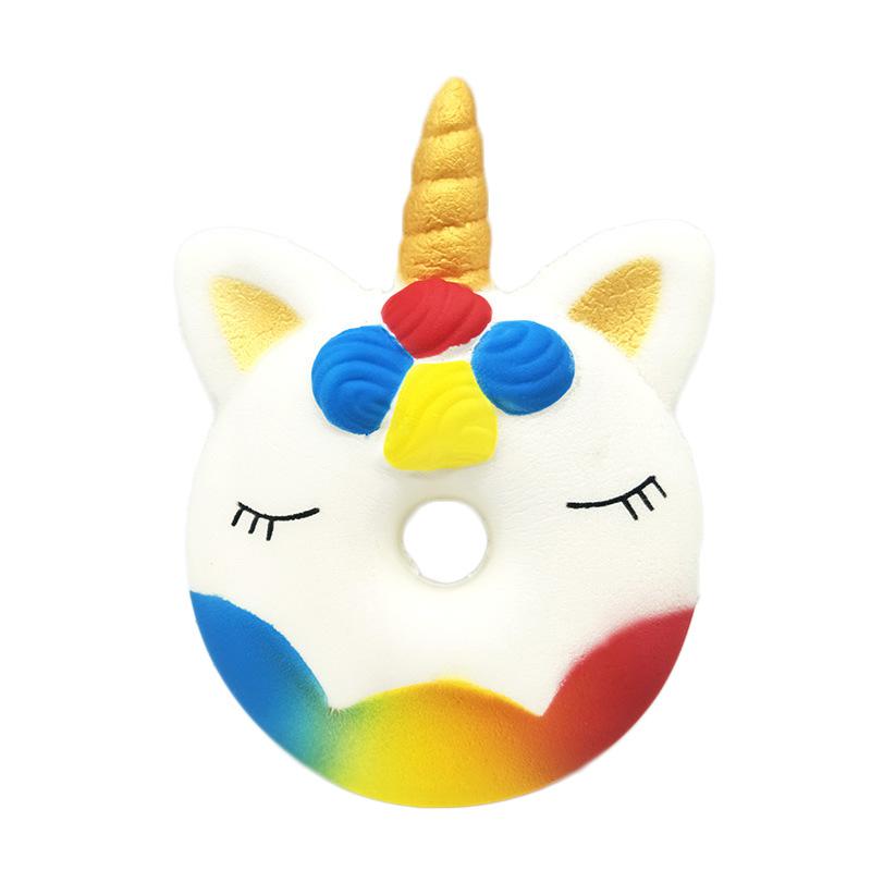 FANS ONLY Kawaii Unicorn Donut Squishy Toy Smooth Mushy Squish For Stress Relief for over 10 dollars: F1