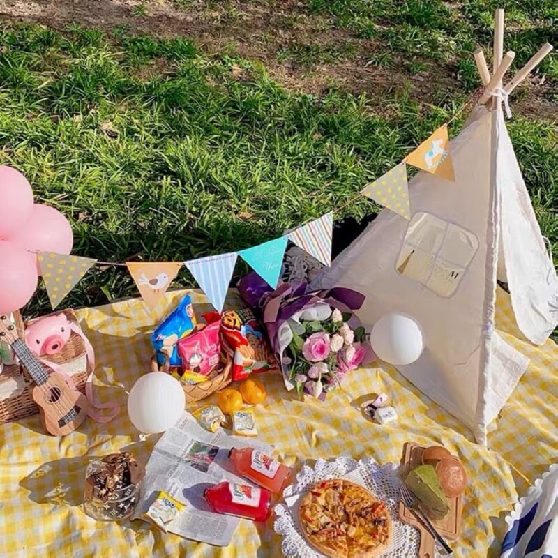 1,3 M kinder Zelt Für Kinder Geburtstag Kinder Cabana Große Spielen Haus Dekoration Teppich Tragbare Tipi Infantil Haus