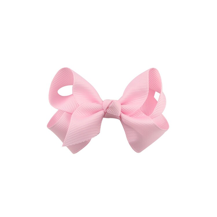Små hårrosetter med hårspännen för flickor barn mini boutique slät knut band rosett hårnål hår accessoarer band rosett: A20 rosa