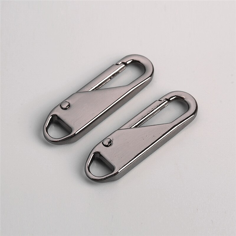 50pcs Metal Zipper Puller Replacement Zipper For Zipper Slider Apparel Bag Suitcase Instant Zipper Fixer: grey