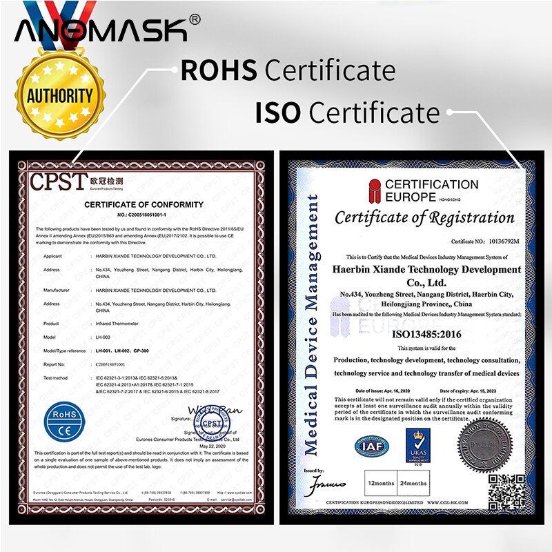 Infrared Thermometer Human Body/Forehead Non-Contact Temperature Digital IR Thermometers High Fever Forehead Thermometer