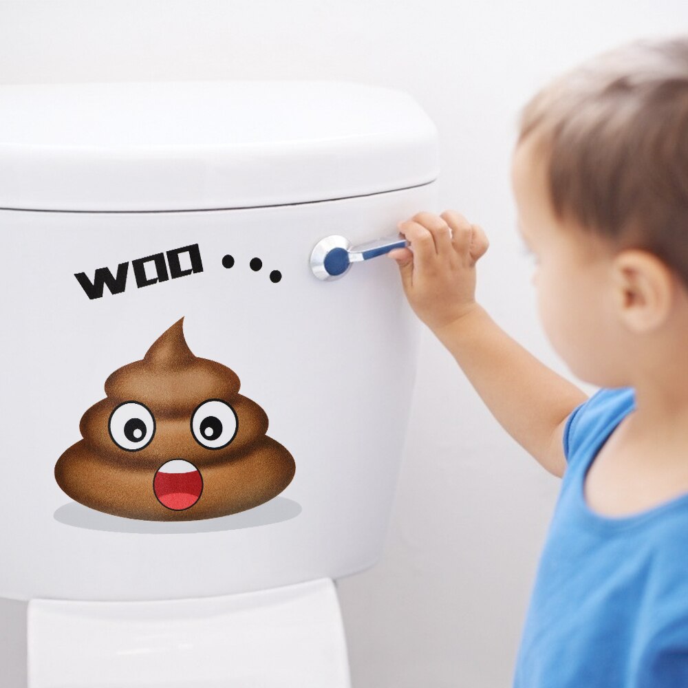 HILIFE Wall Sticker Vinyl Decals Toilet Stickers Cute Poo Home Decoration Poster