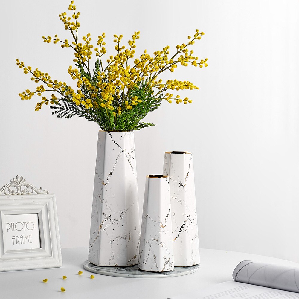 Høje vaser til bryllup vaser til blomster moderne keramik guldvase nordisk boligindretning tilbehør stue dekoration