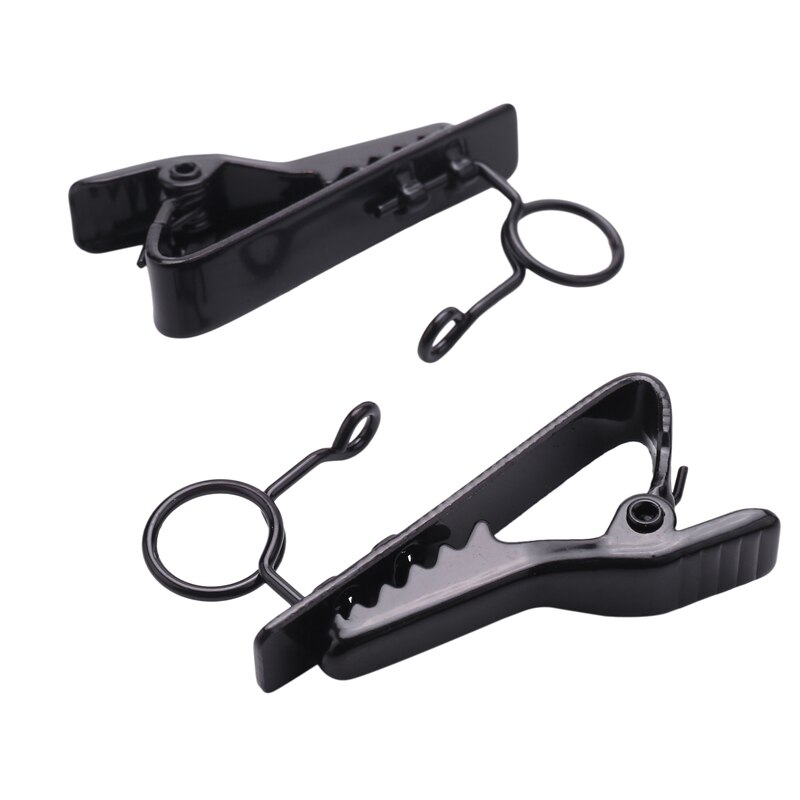 5 stück mini-ringe, mikrofonclips 7.5 mm krawattenclips, kragenclips, praktisch (schwarz)