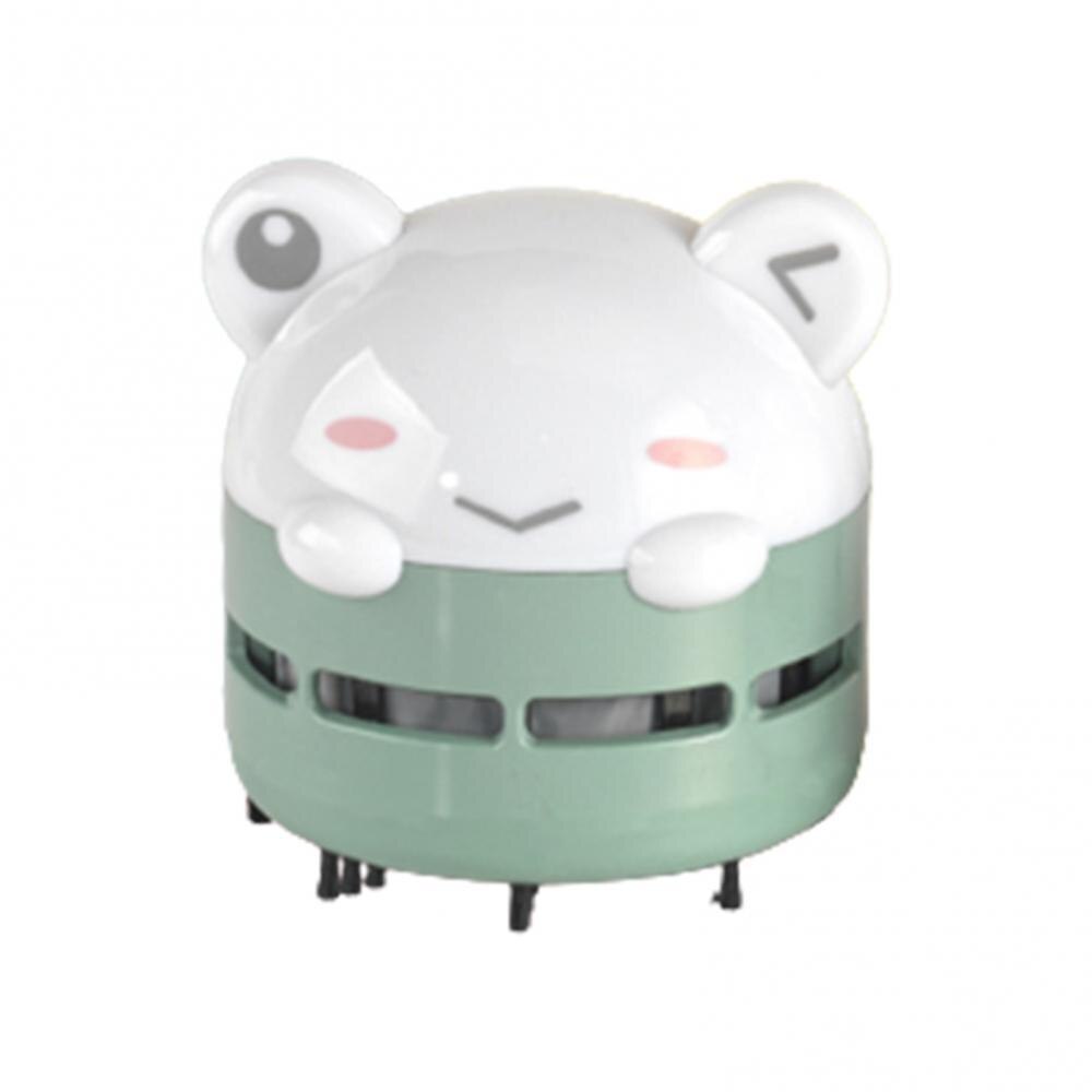 Mini aspirateur de bureau Portable, ours de dessin animé, chargement USB, veilleuse, clavier, nettoyant de Table pour véhicule, balayeuse de Table: Green
