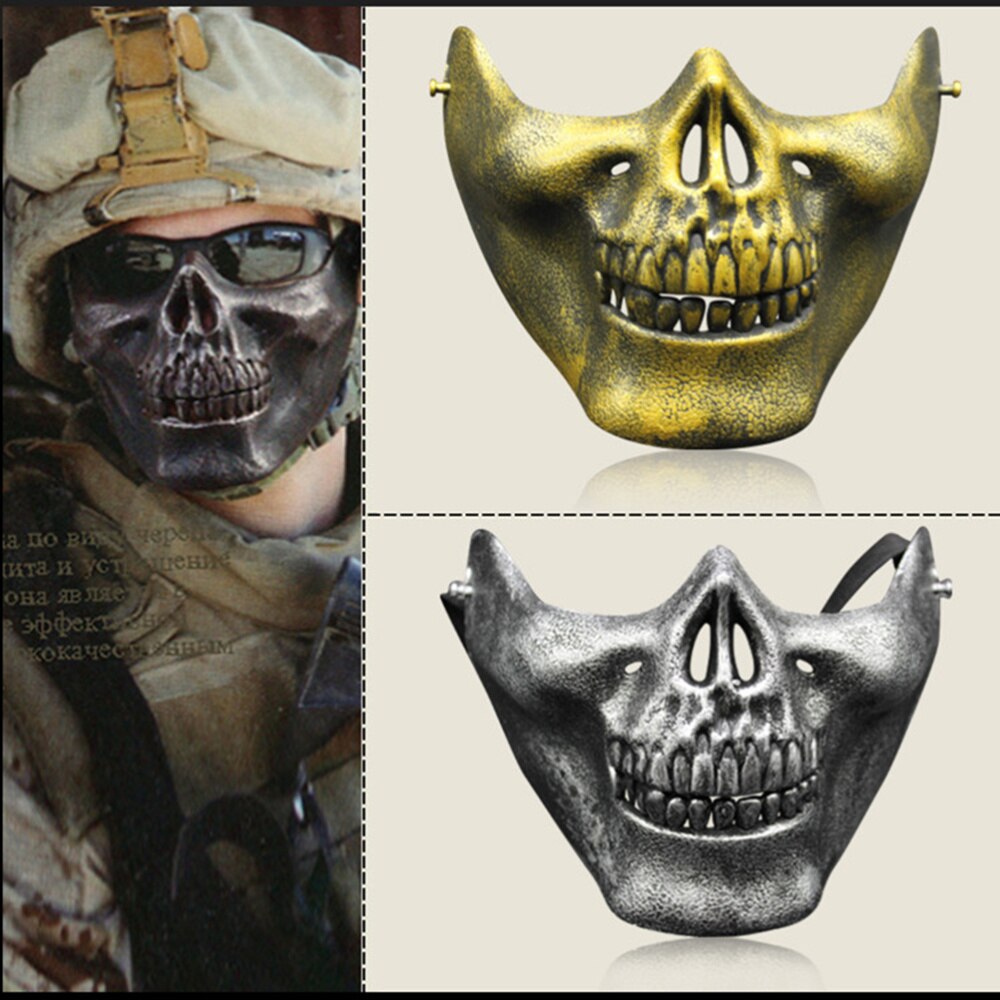 Mascarilla protectora de cara completa, máscara de esqueleto para Cosplay, de disfraces (negro)