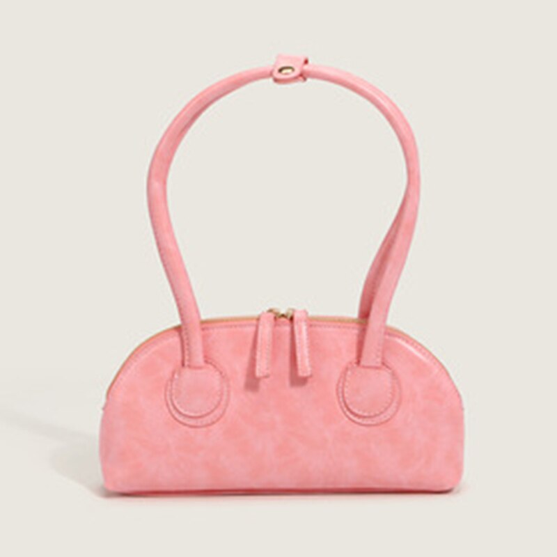 Design macaron baguette bolsa feminina casual marca crossbody sacos de ombro senhoras moda mensageiro zip bolsa feminina sac: Pink