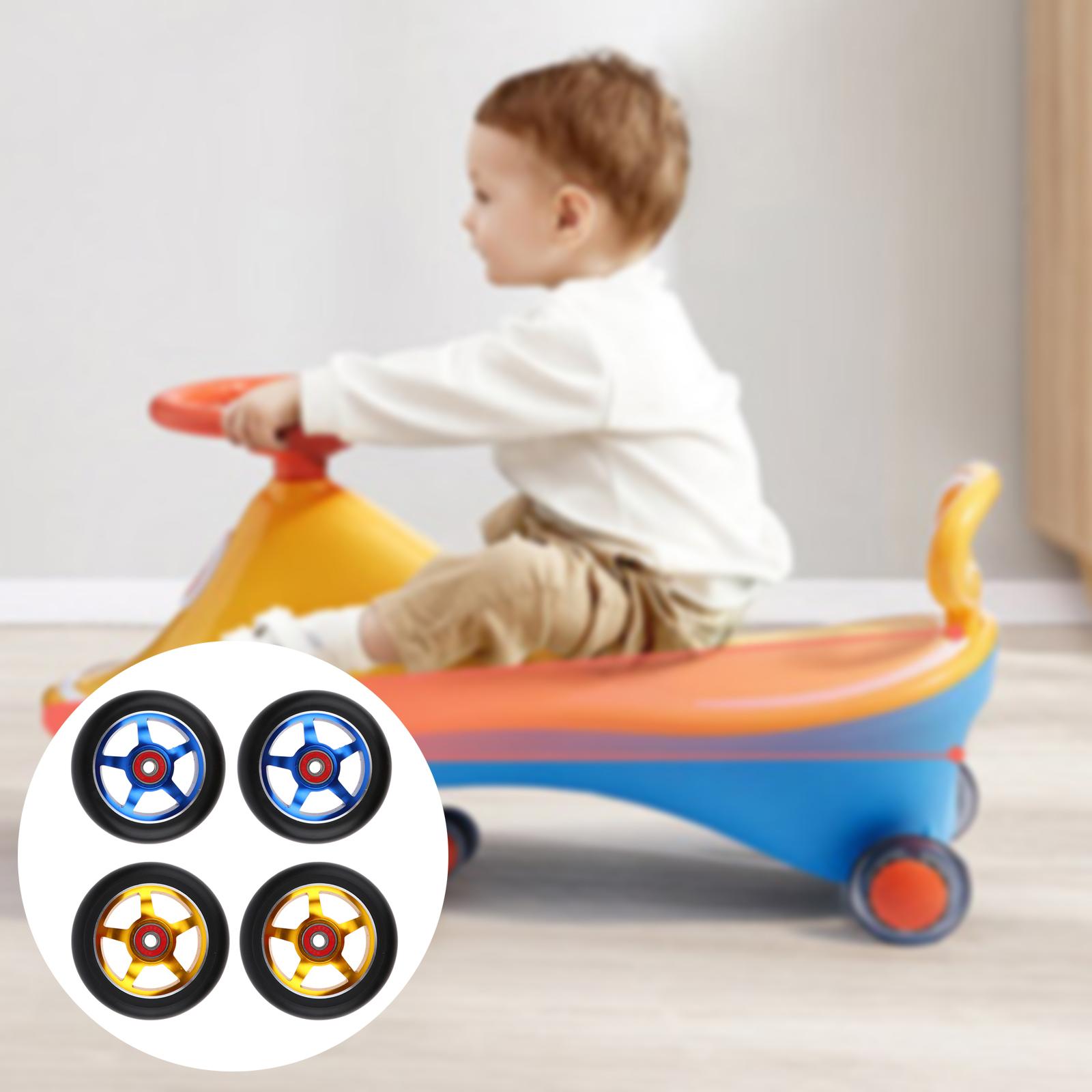 2 set di ruote di ricambio da 100mm con cuscinetti e boccole dorate e blu