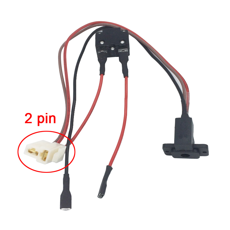 Elektrische Auto Oplaadinterface Voor Kinderen, Motordraad Voor Speelgoedauto Met Dubbele Aandrijving, Batterijlaadclip Met Sleutelcontactschakelaar: Blauw