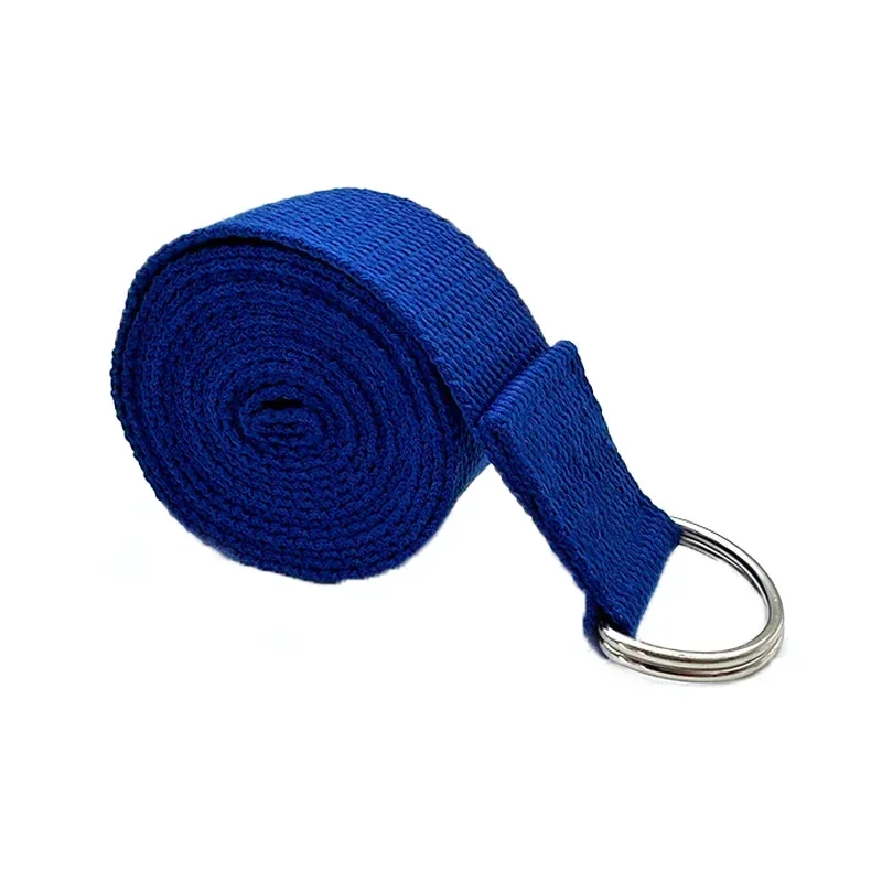 1,8 m x 3,8 cm verstelbare D-ring gesp yogariem geeft flexibiliteit voor yoga stretching duurzame katoenen oefenriemen: Ivoor