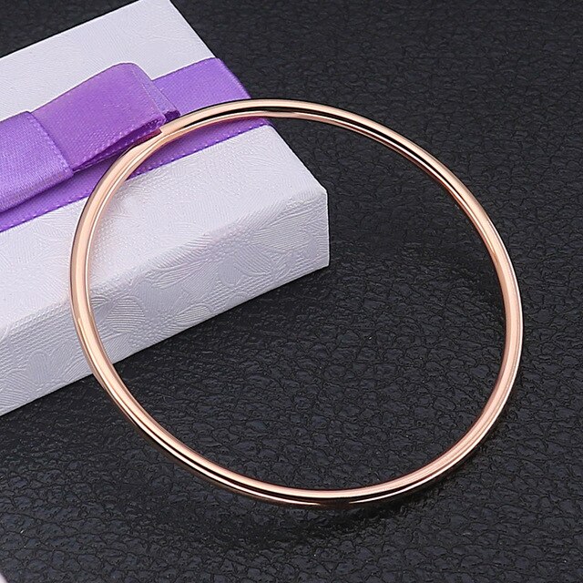 Rvs Armbanden Steel Gold Rose Gold Slim Eenvoudige Ronde Armbanden En Armbanden Voor Vrouwen Meisjes Sieraden