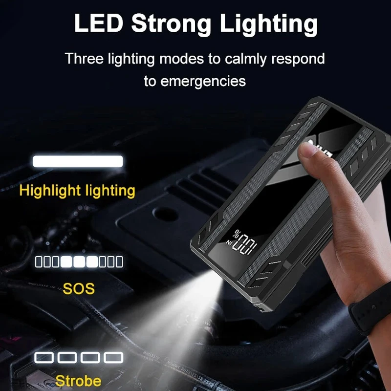 EAFC Car Battery Jump Starter Power Bank Starting Device 2000A/1000A Portable Charger LED Emergency Light Booster 12V Car Jump
