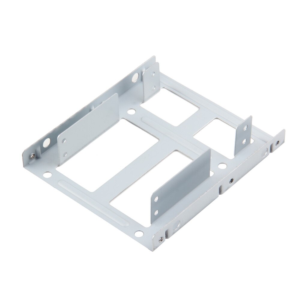 Aluminum 2-Bay 2.5 Inch SSD HDD Hard Disk to 3.5 Inch Drive Bay Converter Adapter Rack Bracket With 12 Screws: Default Title