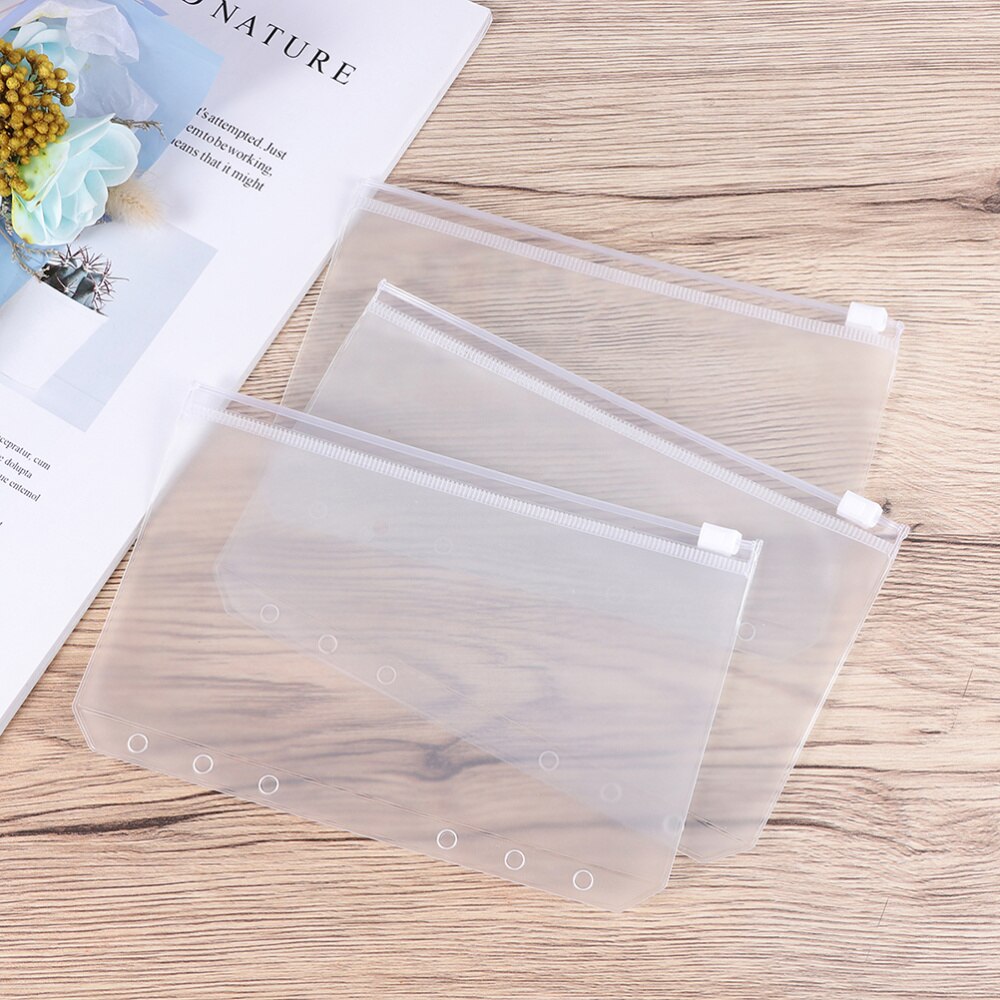 10Pcs A6 File Document Folder Transparent Button Document Storage Organizer for Files Documents (17x11cm)