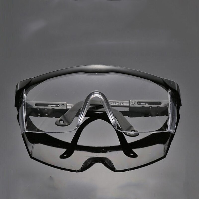 Clear Anti Dust Safety Glasses Eye Protective Goggle Anti Pollution Anti-splash Spectacles For Factory Lab Working Eyewear: BLACK