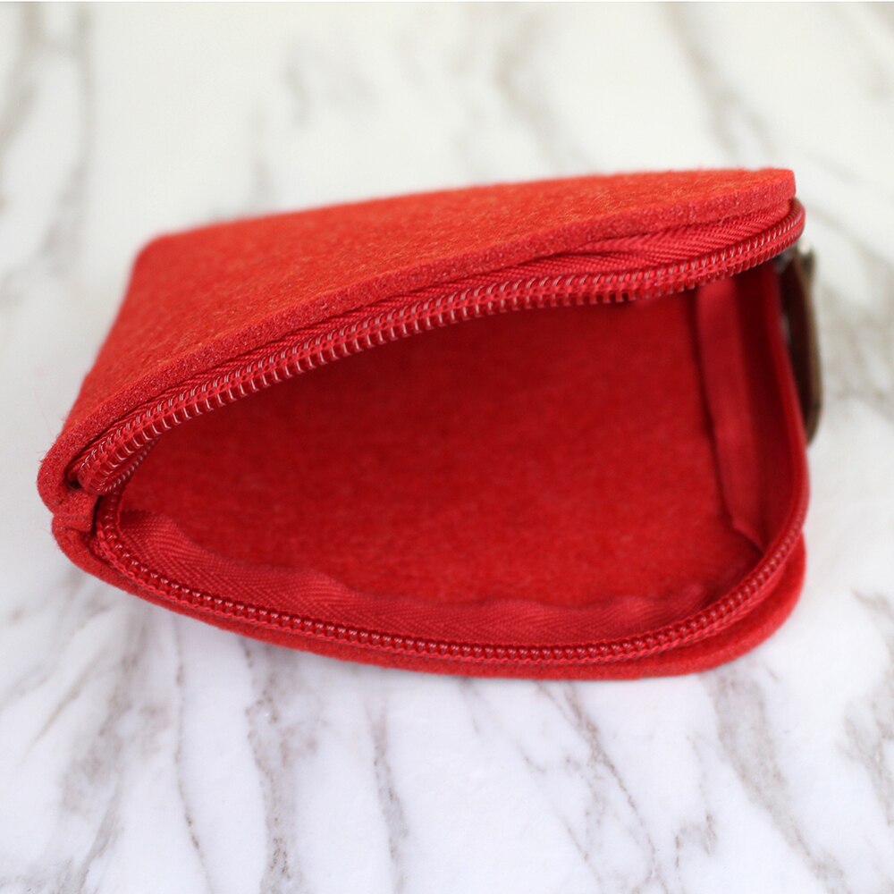 Feminino meninas bonito sentiu moda simples moeda bolsa carteira curta bolsa pequena mudança bolsa titular do cartão chave cor sólida meninas