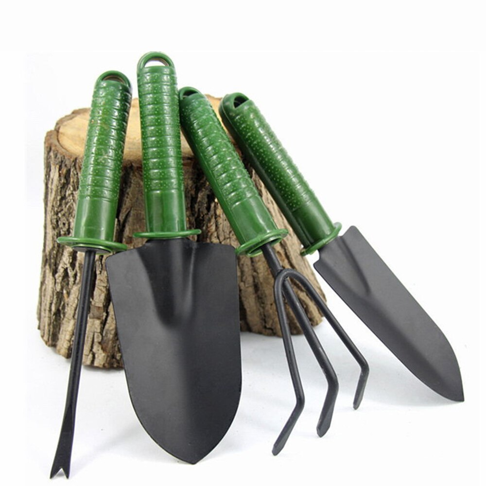 4pcs Set Shovel Rake Spade Plastic Handle Metal Head Kids Tool Mini Garden Tools Supplies Accessories