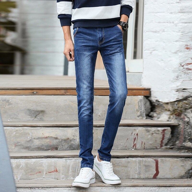 Desy feeci mærke mænd jeans slim fit skinny denim jeans elastiske straight jeans stretch bukser jeans til mænd