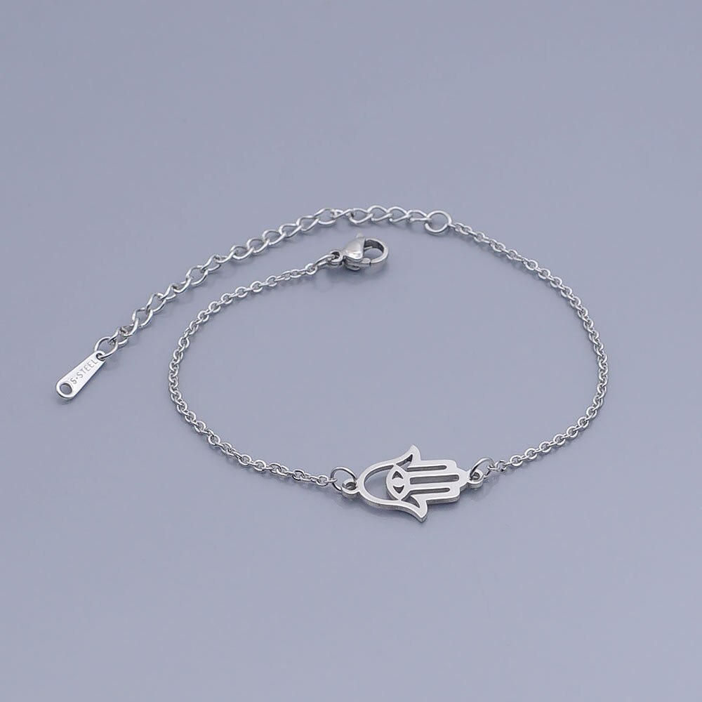 100% Rvs Dainty Hamsa Hand Bedelarmband Voor Vrouwen Verbazingwekkende Oem Sieraden Order Geaccepteerd