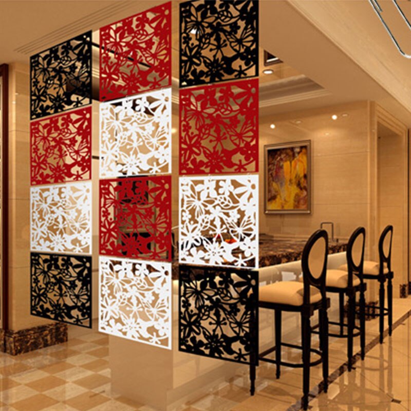 Stickers Hollow-Out Hanging Screen Hollow Shield Room Divider 3 Color Curtain Wall Home