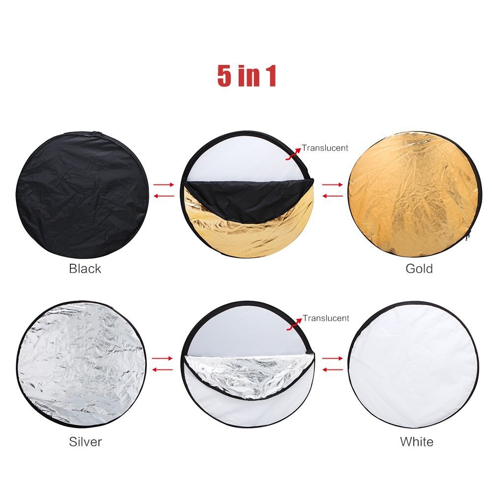 24 "60Cm 5 In 1 Draagbare Inklapbare Light Ronde Fotografie Reflector Voor Studio Multi Photo Disc Outdoor Studio reflector