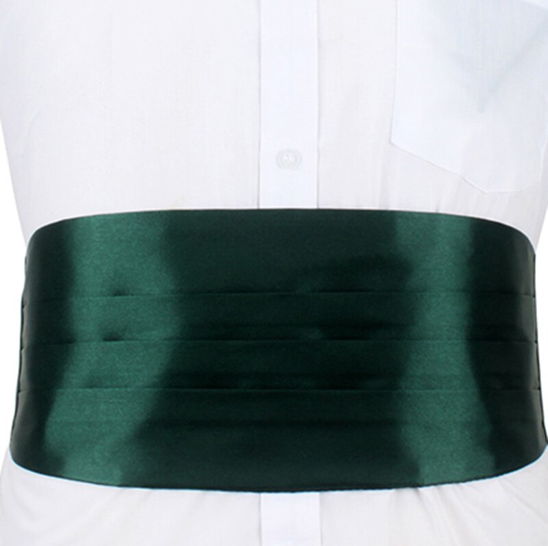 Herren Klassische Kummerbund Satin Elastische Bauchband Smoking Kummerbund Für Formale Hochzeit Prom Dinner-Party Taille Band: dark green