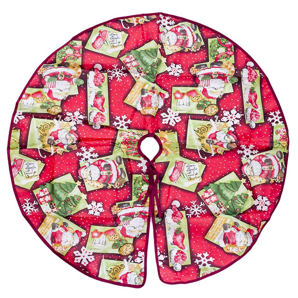 60/90cm kerstboomrokjes met bloemenprint als vloermat voor een kerstfeest of festival, kerstversiering voor een kleine boom: Type d / 90cm