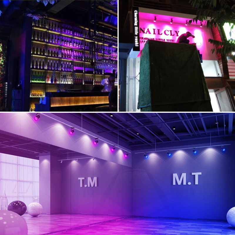 Oświetlenie sufitowe doprowadziło rgb, 12w/15w/20w kolorowe, fazowane, kaczan, reflektor ścienny, scena, sklep, ktv, system oświetlenia szynowego  ac220v