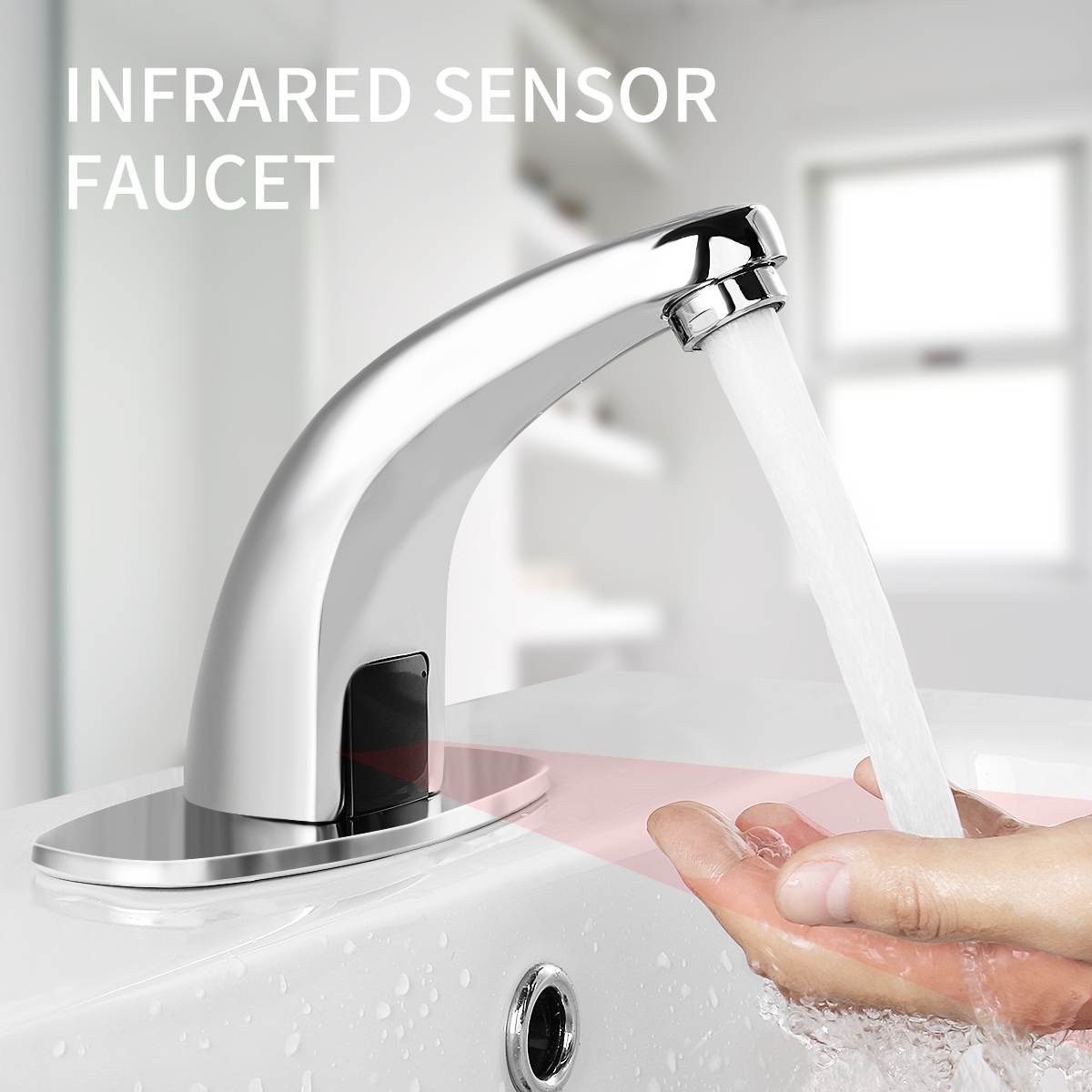Bathroom Automatic Touchless Free Infrared Sink Hands Faucet Sensor Tap Cold Inductive Water Saving Electric Basin Faucet Mixer