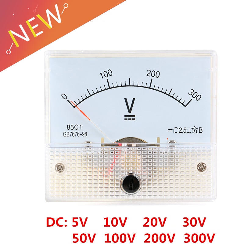DC 30V Analog Panel Volt Voltage Meter Voltmeter Gauge 85C1 5V 10V 15V 20V 30V 50V 100V 200V 300V Mechanical Voltage Meters
