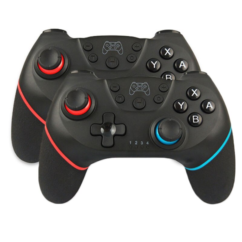 Mando inalámbrico con Bluetooth para Nintendo Switch, mando inalámbrico con 6 ejes para consola NS Switch: 2pcs Black 1