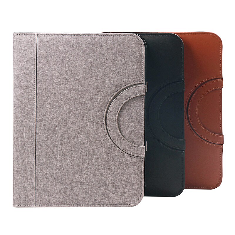 A4 pärm dokument mapp ring skåp fall manager padfolio företag organisatör hållare blixtlås kontor hand portfölj väska