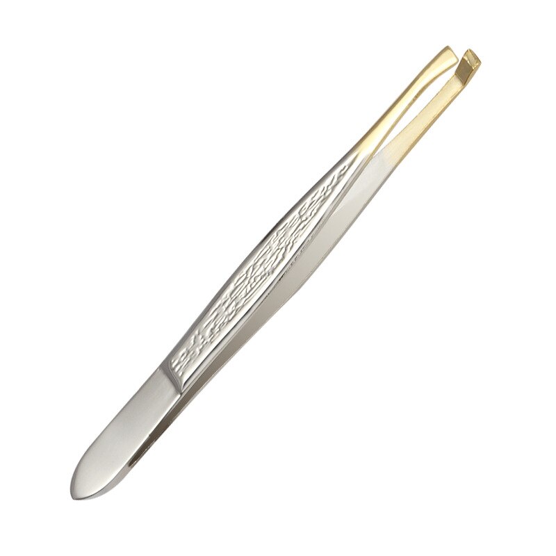 Golding-Pinzas para cejas de acero inoxidable, Punta inclinada, recortadora de depilación, Clip para pestañas, herramientas de maquillaje de belleza