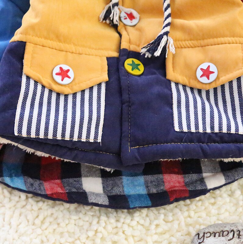 Kinderkleding patchwork jongens coole winter warme jas baby bovenkleding jassen truien jongens dons & parka's