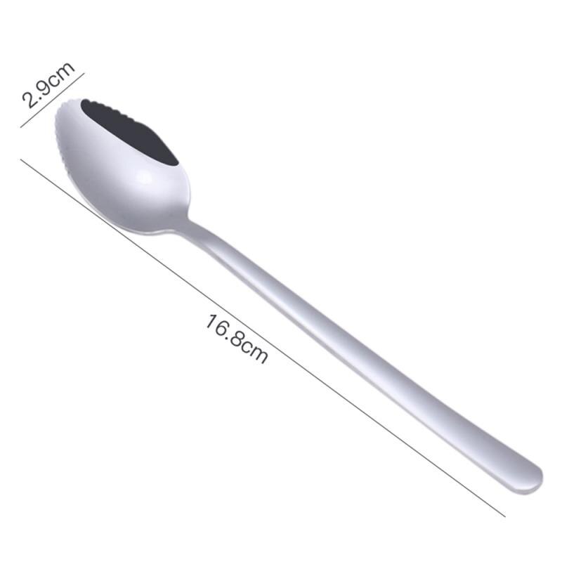 1Pcs Rvs Wees Fruit Lepel Koffie Lepel Ijs Lepel Dessert Lepel Wees Ijs Apple Lepel Scoop Keuken tool: 1Pcs 01