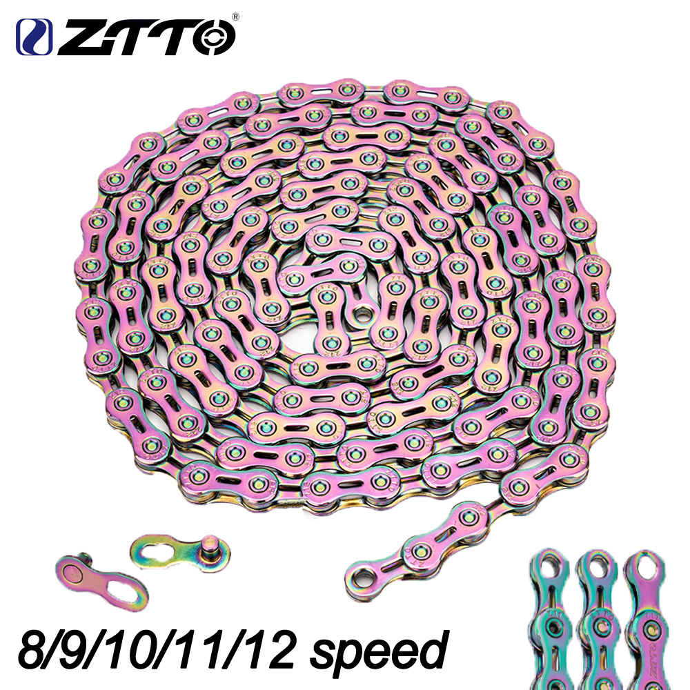 Ztto mtb bicicleta de estrada corrente colorida 8s 9s 10s 11s 12s corrente de velocidade universal corrente durável de alta qualidade com ligação faltante