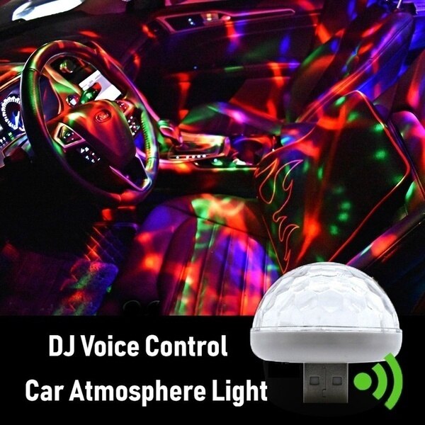 Lot De 8 Lampes LED USB Rétro Pour Voiture - Ambiance Lumineuse Colorée Pour Intérieur Auto, Chambre, Couloir - 5